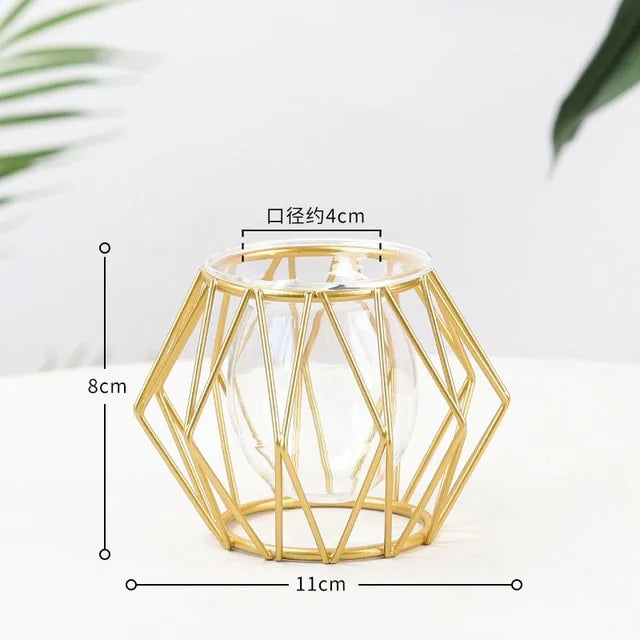 Nordic Simple Golden Glass Vase