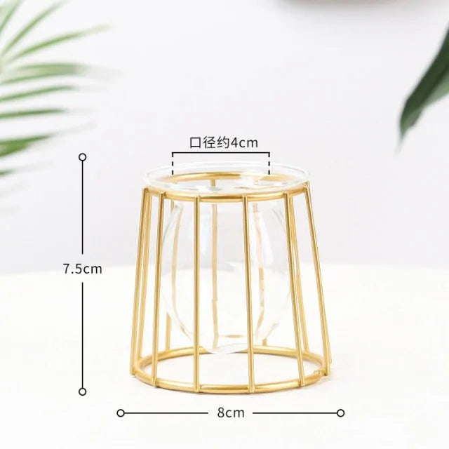 Nordic Simple Golden Glass Vase