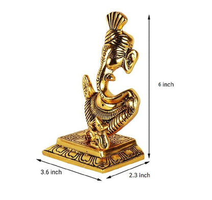 Wonder Care | Ganesha Statue Sculpted in Great Detail in Ivory Antique Finish - Ganesh Idol for Car | Home Decor | Mandir | Gift | Hindu God Idol