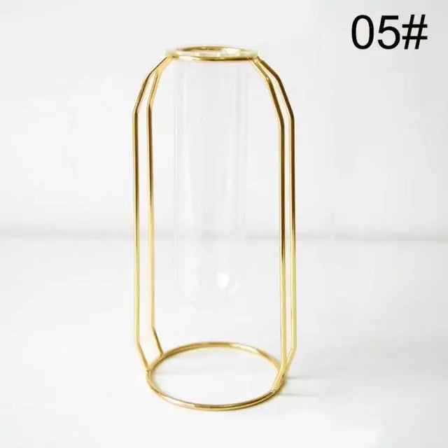 Nordic Simple Golden Glass Vase