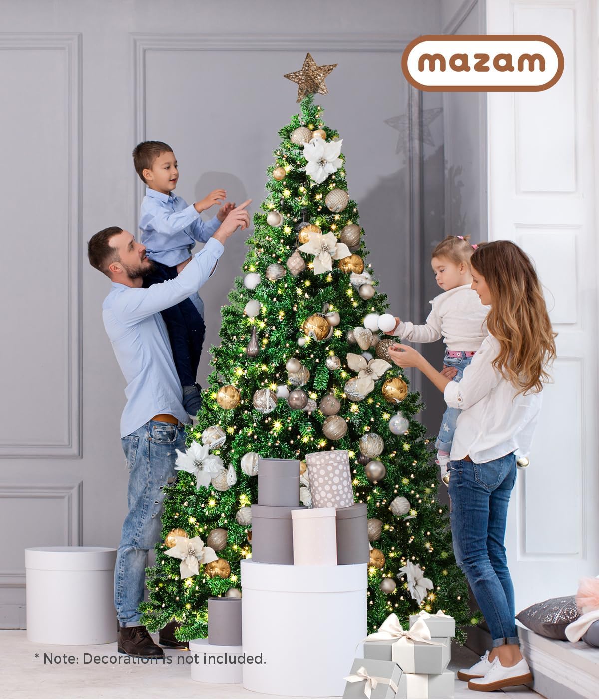 Mazam LED Christmas Tree with 830 Tips 1.8m/6FT Xmas Trees Home Christmas Decoration Green