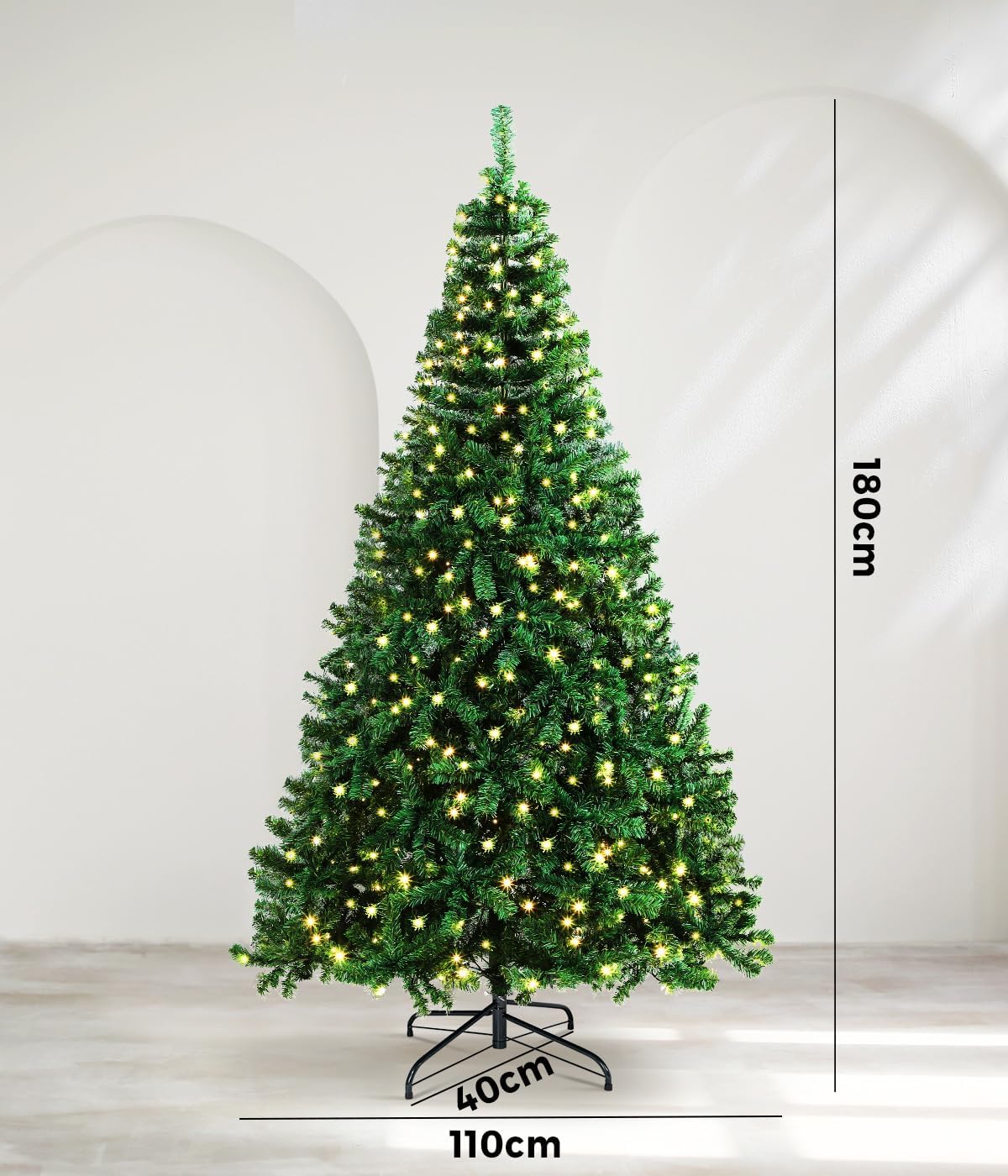 Mazam LED Christmas Tree with 830 Tips 1.8m/6FT Xmas Trees Home Christmas Decoration Green