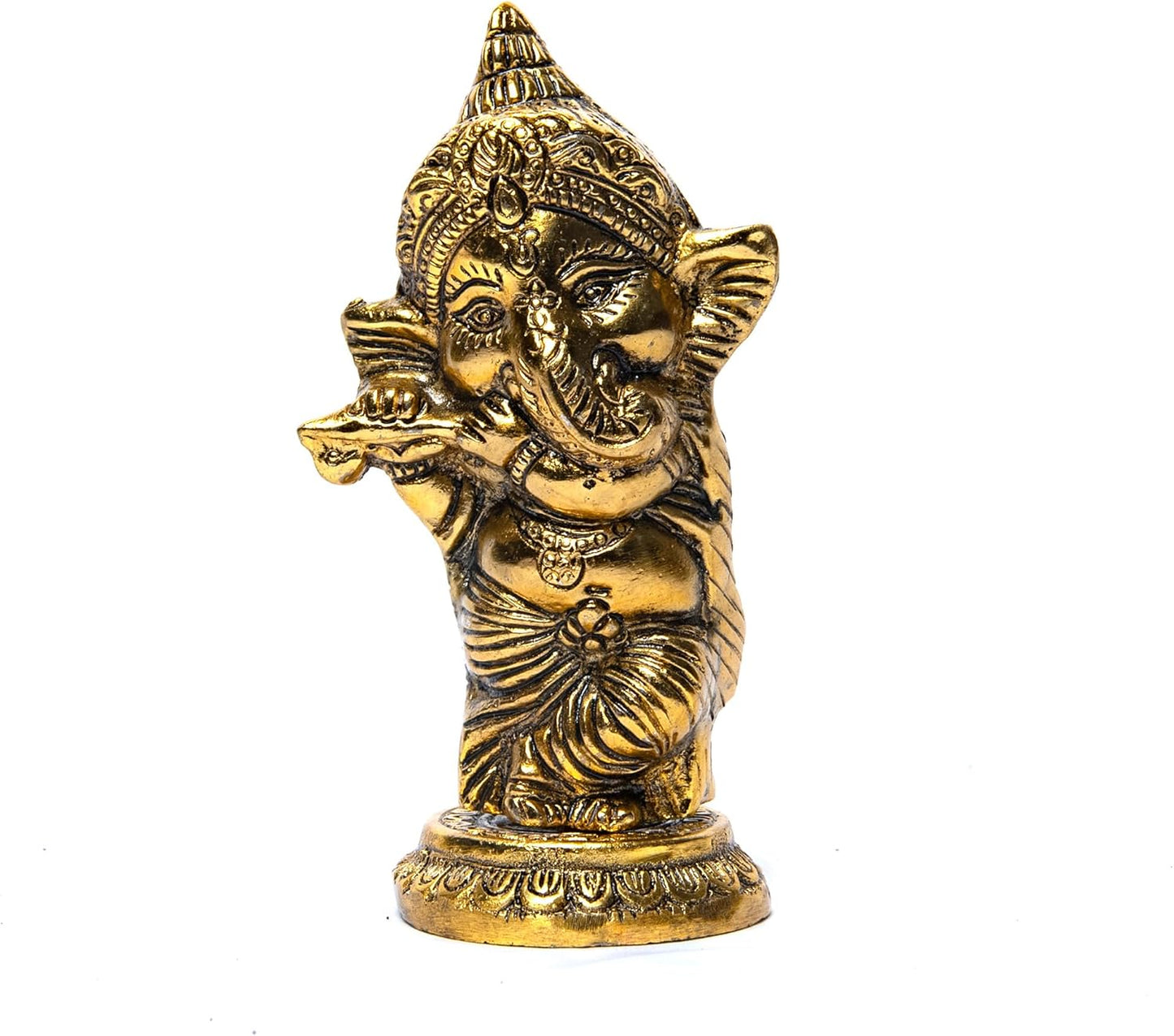 Wonder Care | Ganesha Statue Sculpted in Great Detail in Ivory Antique Finish - Ganesh Idol for Car | Home Decor | Mandir | Gift | Hindu God Idol