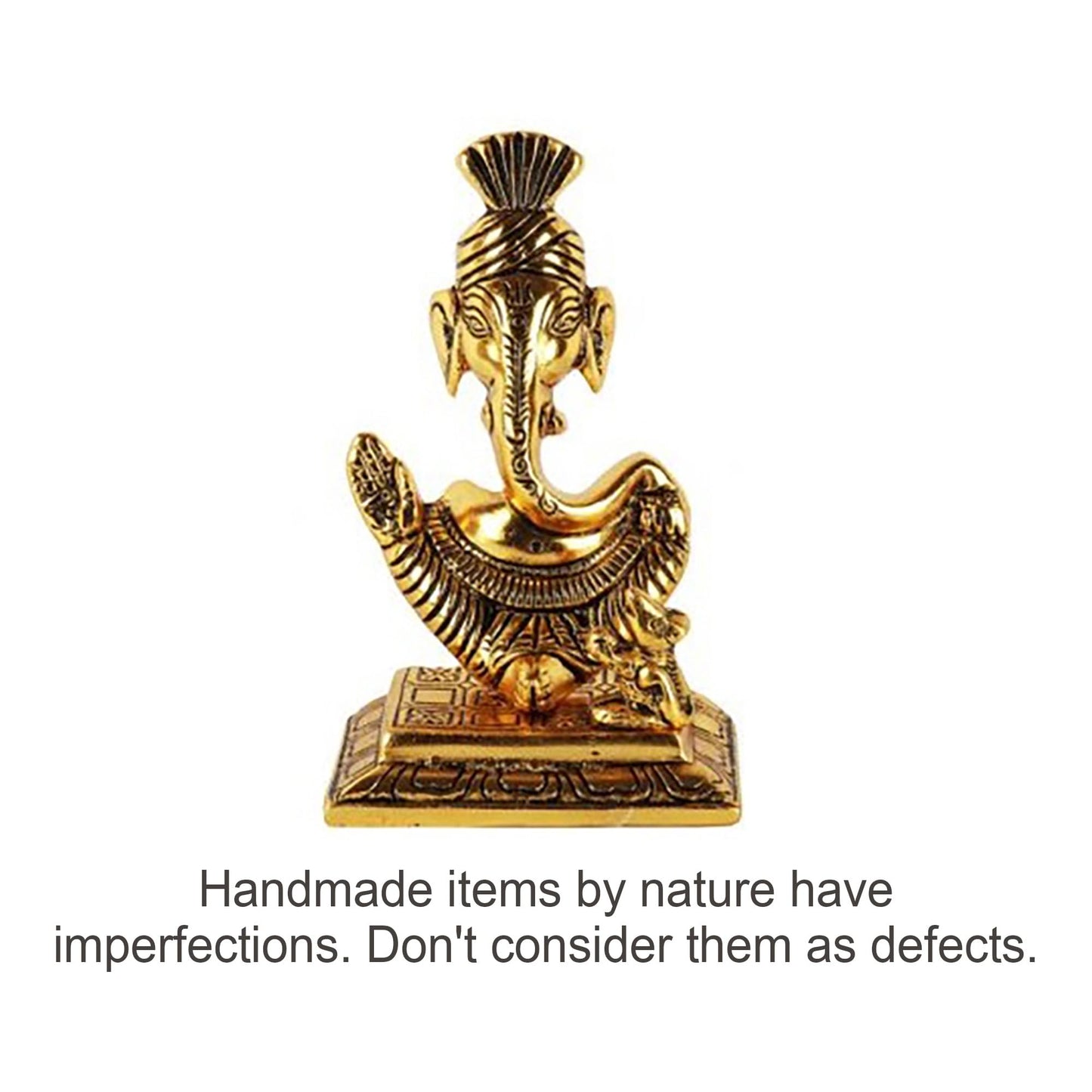 Wonder Care | Ganesha Statue Sculpted in Great Detail in Ivory Antique Finish - Ganesh Idol for Car | Home Decor | Mandir | Gift | Hindu God Idol