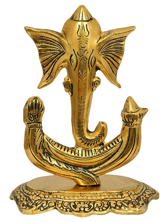 Wonder Care | Ganesha Statue Sculpted in Great Detail in Ivory Antique Finish - Ganesh Idol for Car | Home Decor | Mandir | Gift | Hindu God Idol