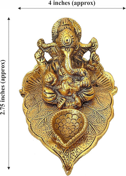 Wonder Care | Ganesha Statue Sculpted in Great Detail in Ivory Antique Finish - Ganesh Idol for Car | Home Decor | Mandir | Gift | Hindu God Idol