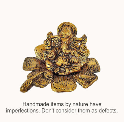 Wonder Care | Ganesha Statue Sculpted in Great Detail in Ivory Antique Finish - Ganesh Idol for Car | Home Decor | Mandir | Gift | Hindu God Idol