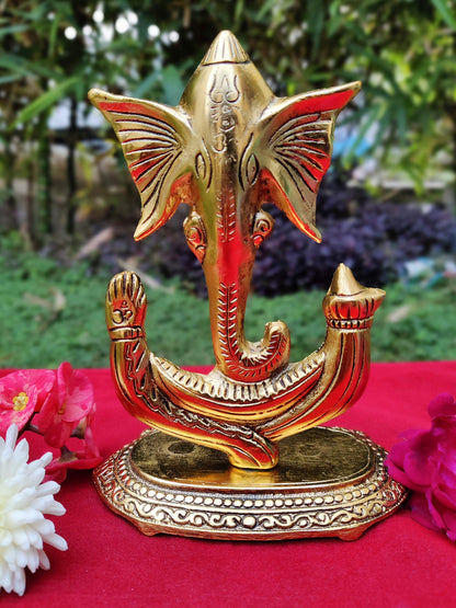 Wonder Care | Ganesha Statue Sculpted in Great Detail in Ivory Antique Finish - Ganesh Idol for Car | Home Decor | Mandir | Gift | Hindu God Idol