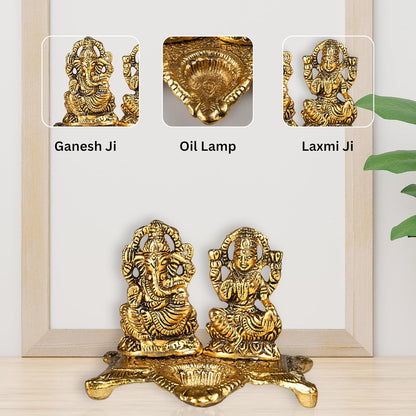 Wonder Care | Ganesha Statue Sculpted in Great Detail in Ivory Antique Finish - Ganesh Idol for Car | Home Decor | Mandir | Gift | Hindu God Idol