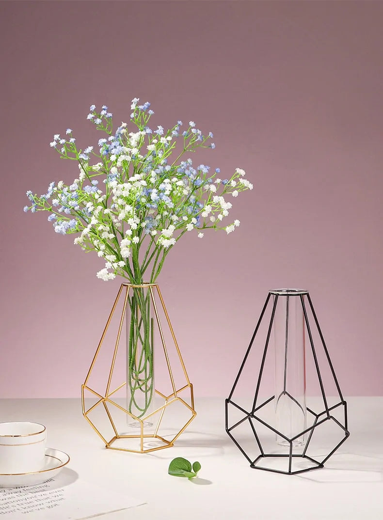 Nordic Simple Golden Glass Vase