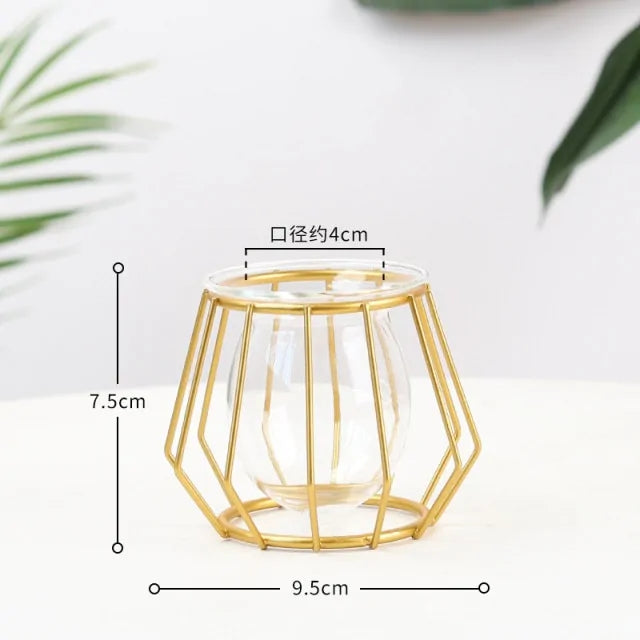 Nordic Simple Golden Glass Vase