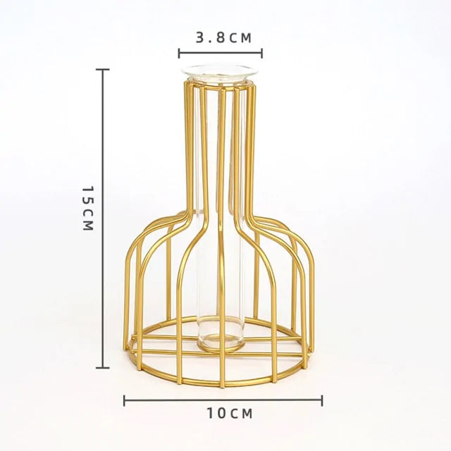 Nordic Simple Golden Glass Vase