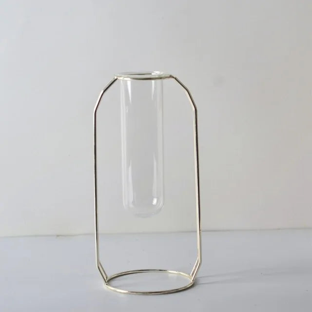 Nordic Simple Golden Glass Vase